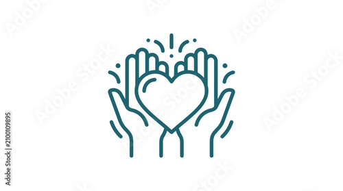 Foto Hands holding a heart symbol.