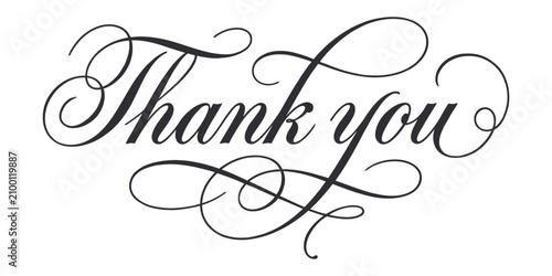 Fotografía Elegant calligraphy writing of thank you with decorative swirls and flourishes o