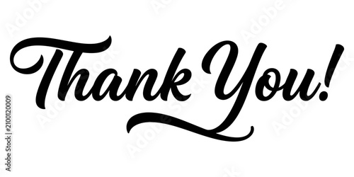 фотографія Elegant black and white thank you lettering with a flourishing script style on a