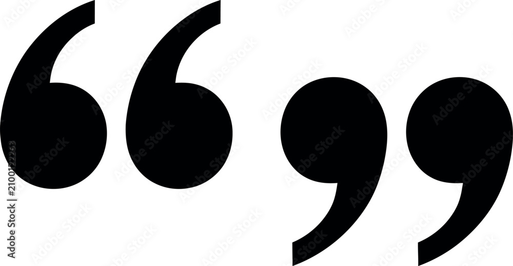Obraz premium Black quotation marks graphic design vector illustration