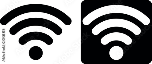 Modern wifi signal icon with different styles