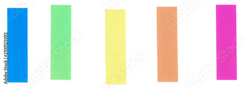 Set of Colorful Rectangular Sticky Notes Isolated on Transparent Background