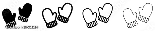Foto Winter mittens flat icon set for cold weather design