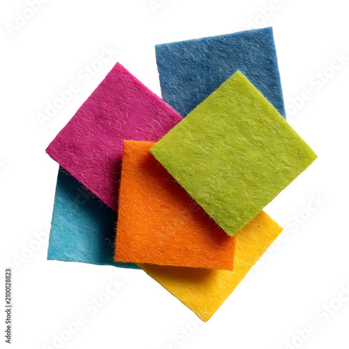 colorful felt pieces on transparent background 
