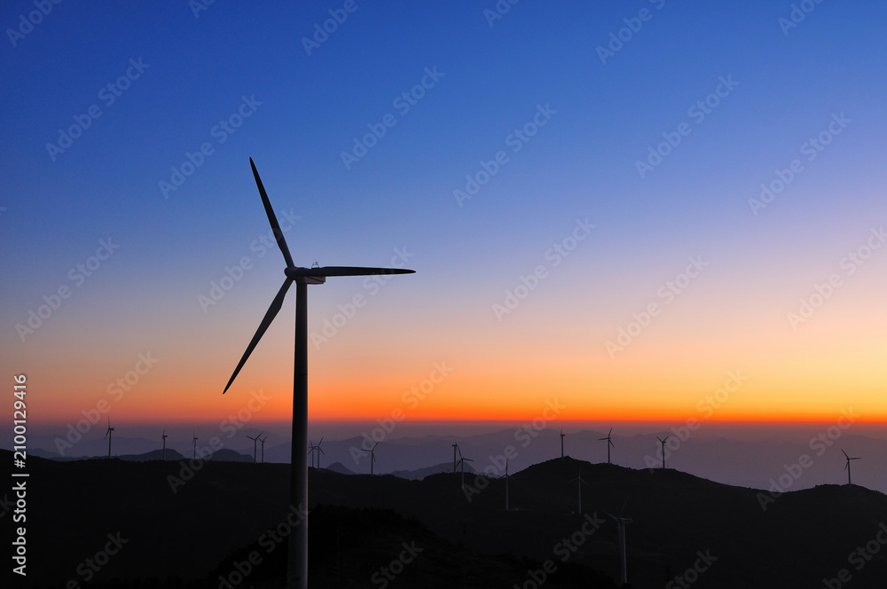 Obraz premium Sunset Scenery of Kuocang Mountain, Linhai, Taizhou, Zhejiang, China