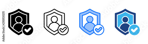 Authentication icon set multiple style collection
