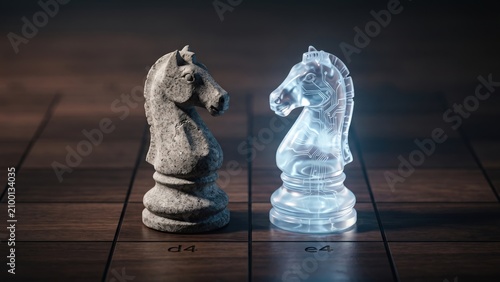 Chess Knights Together – Strategy and AI Partnership Concept