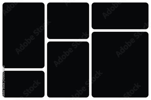 Minimal bento box grid layout template with rounded rectangles for UI UX design