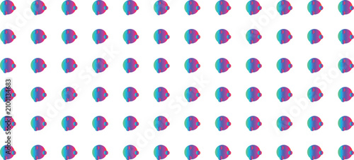 Abstract bio-digital bacteria pattern, repeating colorful microorganism vector graphic