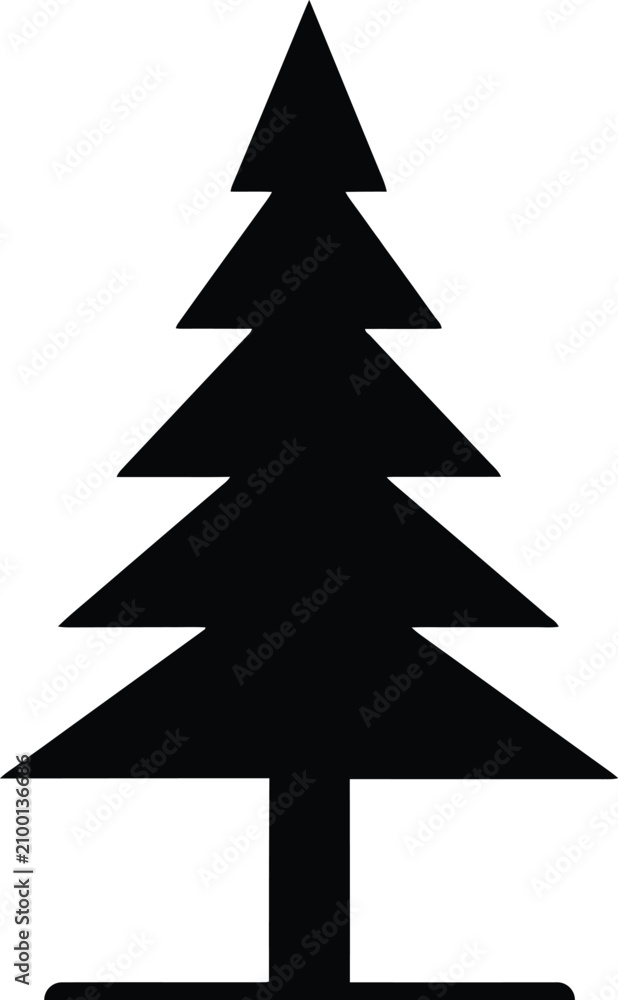 Obraz premium Vector pine tree silhouette scalable evergreen graphic for winter designs holiday cards and nature illustrations