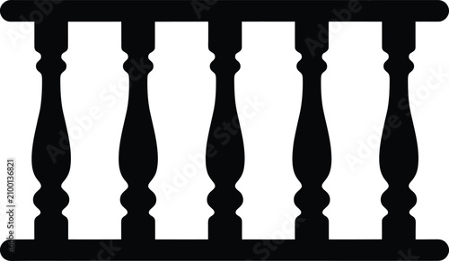 Photos Elegant vector balustrade silhouette decorative railing design for architecture
