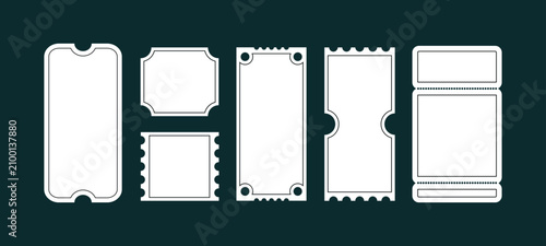 Fotografía Blank ticket shapes templates