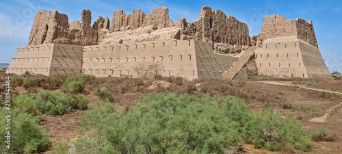 View at Kyzyl-Kala frotress on the desert near Urgench in Uzbekistan