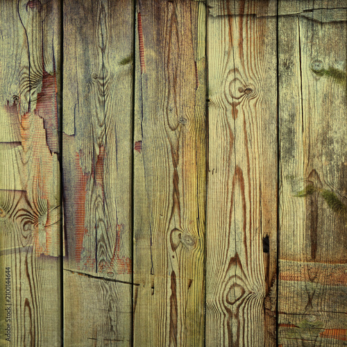 Bild auf Leinwand Natural background texture of vertical wooden planks with visible grain and knot