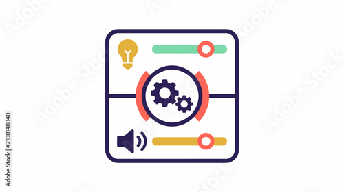 Universal device custom accessibility control panel icon vector graphic