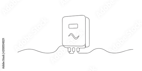Obraz na płótnie Single line abstract solar inverter