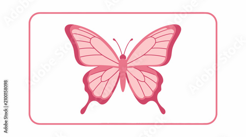 Pink Butterfly Illustration with Delicate Wings - Isolated Vector Art