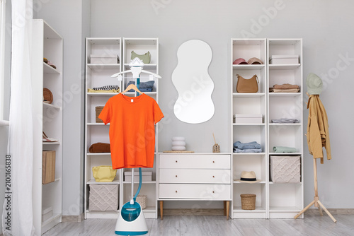 Orange t-shirt on a garment...