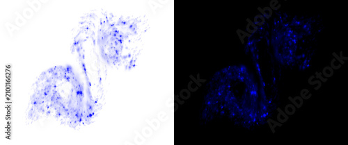 Foto Microscopic biological cell structure, fluorescent blue stained tissue sample, l