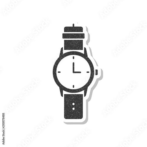 Photography Isolated minimalist wristwatch icon with textured surface and plain face, timeke