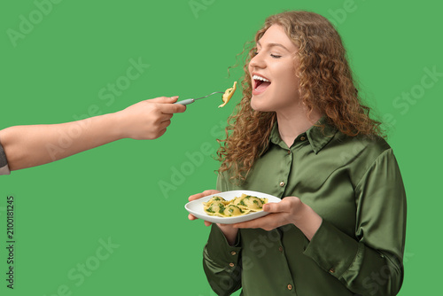 Beautiful young woman with ...