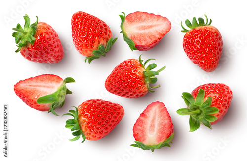 strawberries isolated on white background