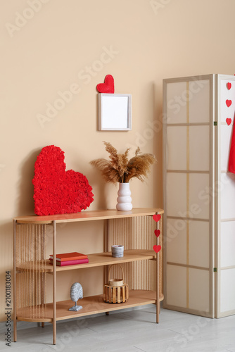 Wooden shelving unit with d...