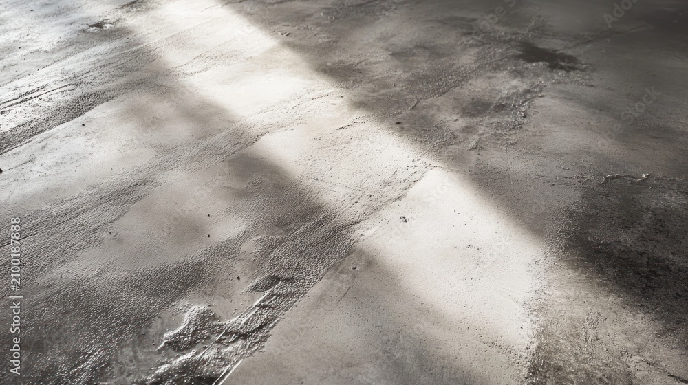 Fototapeta premium Sunlit, textured concrete floor.
