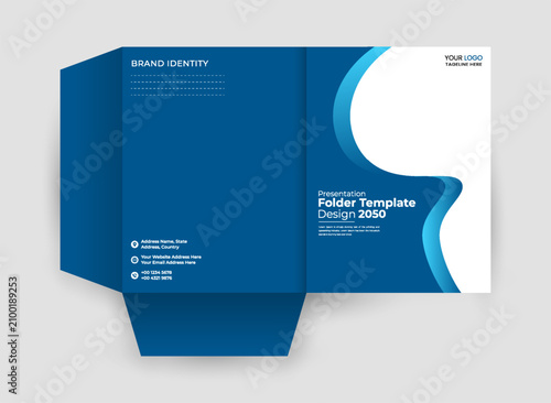 Modern Blue Corporate Presentation Folder Template