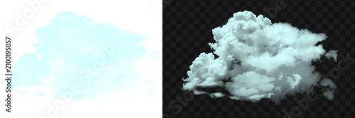 Photos Transparent Cumulus Cloud Set. Realistic cumulus cloud dual view