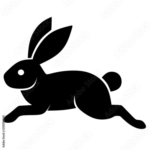 black silhouette leaping hare
