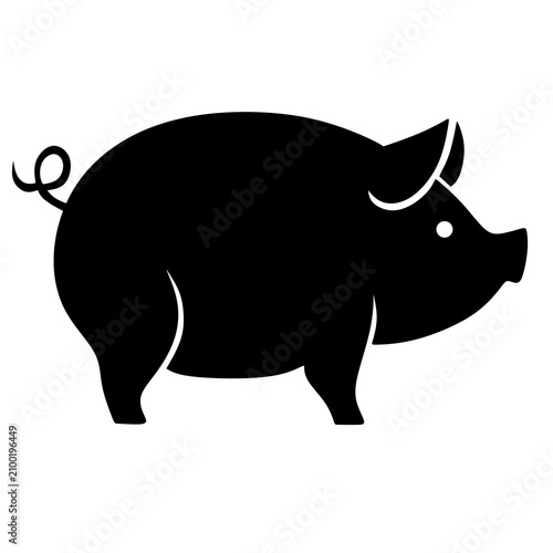 simple black pig silhouette