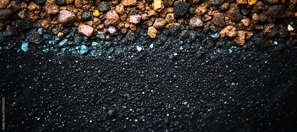Fototapeta premium Dirt Ground with Various Particle Shapes, Textures, and Seamless Small Stones for Backgrounds