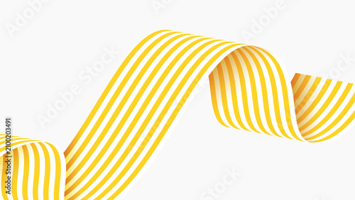 Quadro su tela Yellow striped ribbon flowing gracefully desktop wallpaper vector