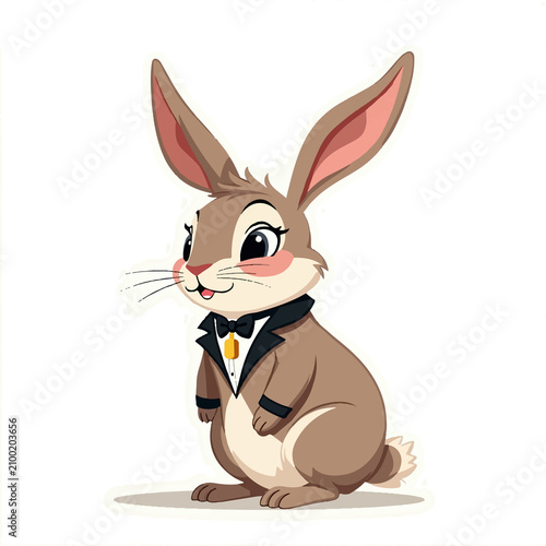Happy Rabbit with Fresh Carrot Vector Illustration