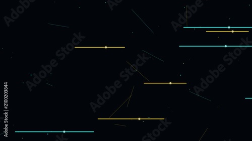 Abstract digital motion background with moving lines and glowing dots