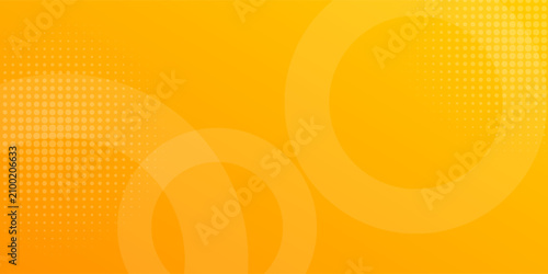 Trendy graphic design featuring yellow circles and halftone elements for banners.