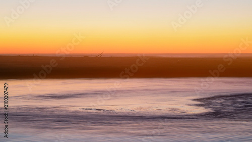 Coucher de soleil sur la plage de Moliets