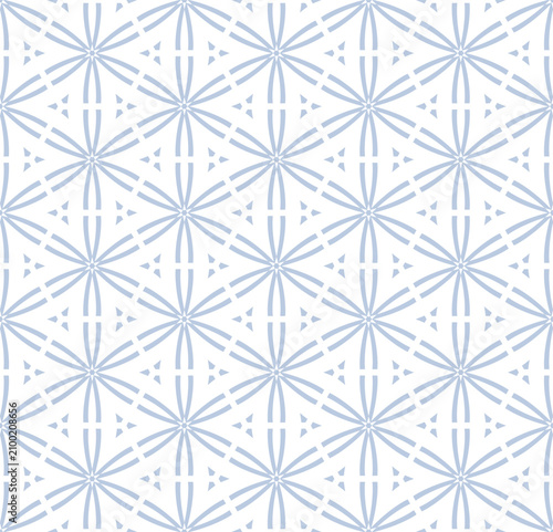 Abstract Seamless Geometric Hexagons Triangles and Dots Light Blue Pattern.