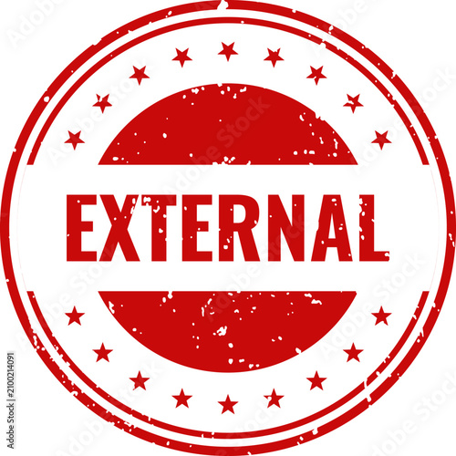 External stamp graphic red ink circle with stars isolated on white security and confidentiality marking