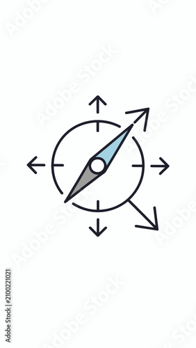 A simple line drawing of a compass.