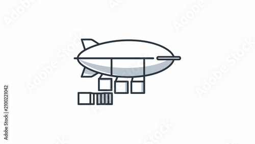 A simple line drawing of a zeppelin airship.