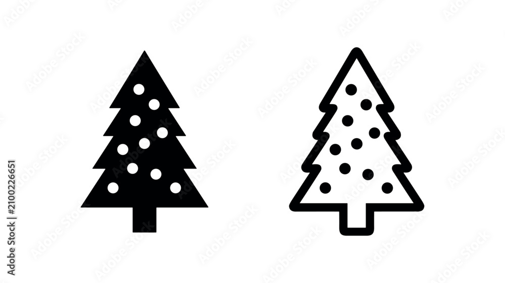 Obraz premium Christmas Tree Icons Set