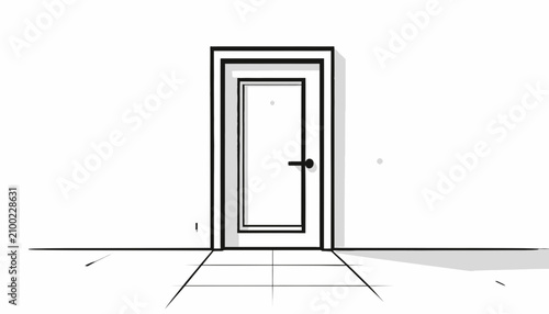 Doorway with Double Door Frame.
