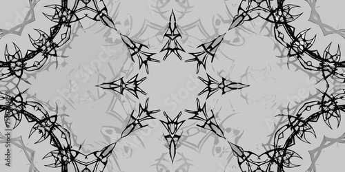 Εκτύπωση καμβά Tribal Tattoo Ornament Pattern Black And White Vector Design