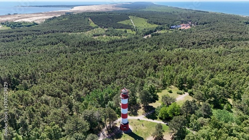 Canvastavla Aerial panoramic view of Nida lighthouse in Curonian Spit national park, Lithuania