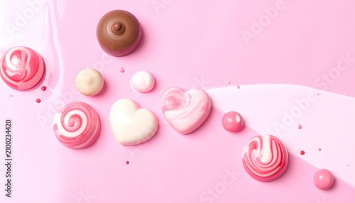Sweet Heartshaped Confection Collection Soft Pink Background