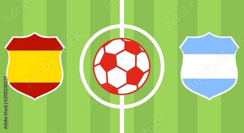 Fotografía Spain and Argentina international football match graphic template