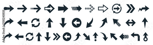 Foto Arrow Collection: A comprehensive collection of diverse arrows in various styles and directions, offering endless possibilities for graphic design and navigation purposes