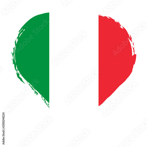 Italy Flag Heart Shaped Illustration